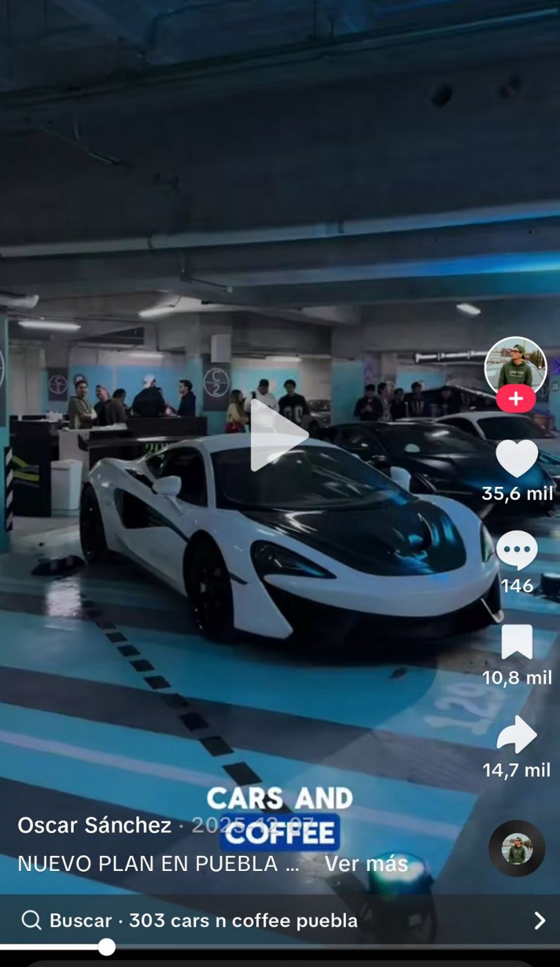 Captura TikTok Cars and Coffee 303 Puebla